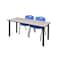 Kee Rectangle Tables > Training Tables > Kee Table & Chair Sets, 72 W, 24 L, 29 H, Maple MT7224PLBPBK47BE - alternate 1